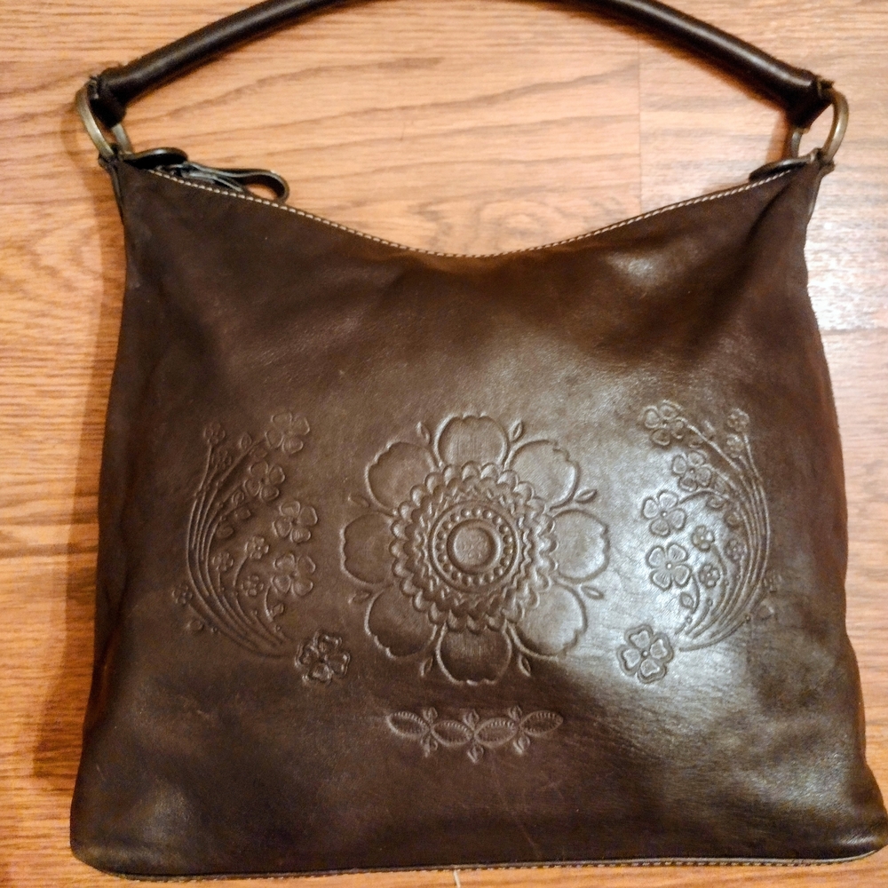 Nine West Dark Brown Embossed Shoulder Bag A37